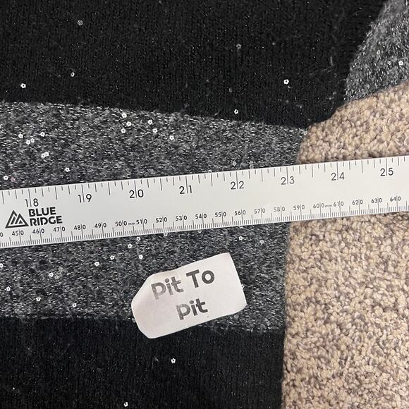 Torrid Women L Glam Party Holiday Sequin Striped Vegan Cashmere Cardigan Sweater - Picture 8 of 10